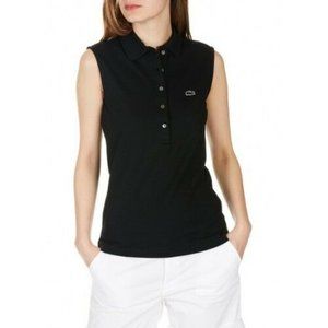 Lacoste Women's Slim Fit Sleeveless Polo Black